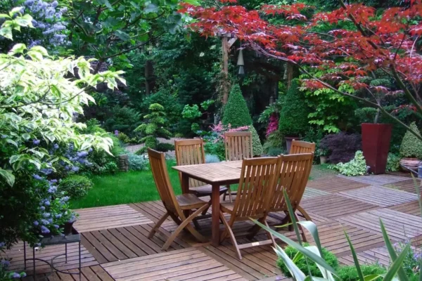 Véranda du Jardin des Bauches aménagée pour un événement privé